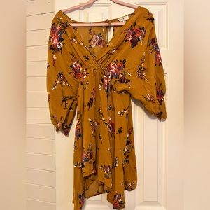 Umgee mustard floral dress